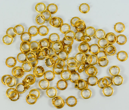 100 Clock Grommets Dial Key Hole Brass Finish Collets 10-12mm Old Antique Clocks